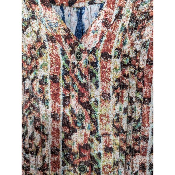 Anthropologie Tiny Paquerette Shirt Dress MEDIUM Pintucked Pleats Button Front - Picture 12 of 16